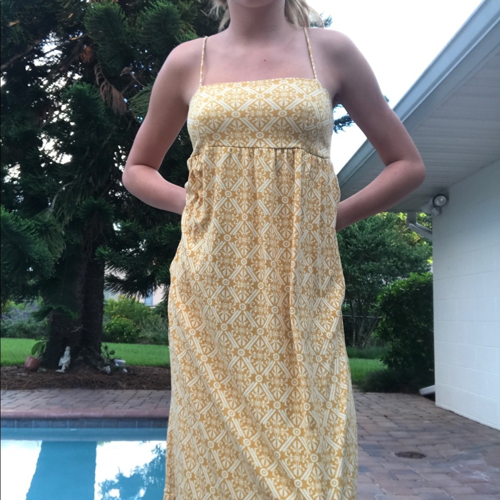 Yellow Printed Maxi Dress